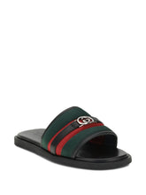 Interlocking G web-stripe sandals